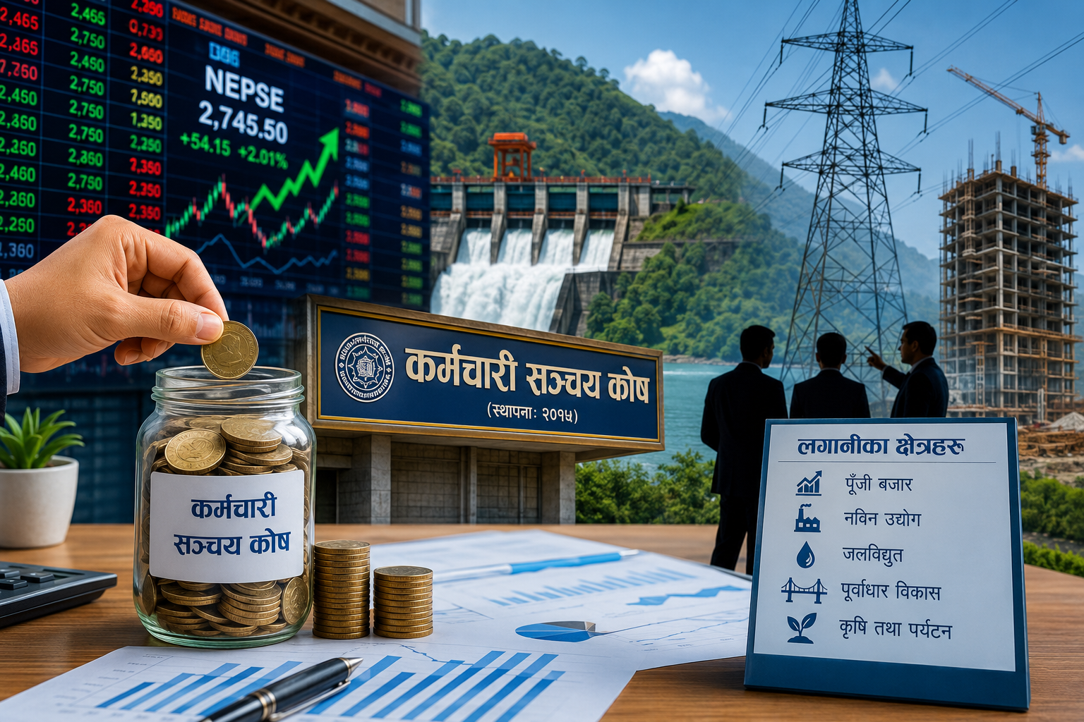 सञ्चय कोषको खर्बौ रकम पूँजी बजार र ठूला पूर्वाधारमा: शेयर, नयाँ उद्योग र जलविद्युतमा सिधा लगानीको बाटो खुल्दै